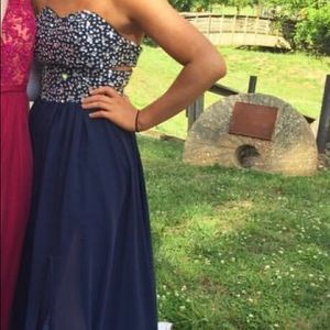 Blue formal/prom dress. Worn once, dry cleaned.